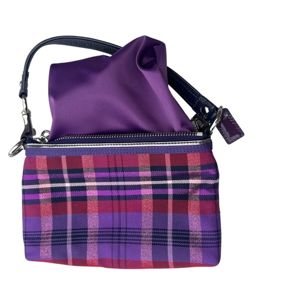 Coach Poppy Vintage Purple Tartan Plaid Design - Picture 4 of 6